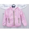 Giubbino per Bambina e Ragazza, Rosa, in Nylon Antivento Foderato, con Cerniere Chiusura e Tasche, Sweet