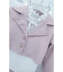 Completo per Bimba e Bambina, Rosa e Bianco, con Collo Alato e Chiusura a 2 Bottoni, in Viscosa e Poliestere, Manfredi