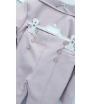 Completo per Bimba e Bambina, Rosa e Bianco, con Collo Alato e Chiusura a 2 Bottoni, in Viscosa e Poliestere, Manfredi