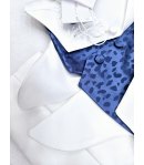 Completino da Battesimo e Cerimonia Neonato Bimbo, Bianco e Azzurro Cobalto, in Tessuto Tecnoraso Semilucido, Nazareno Gabrielli
