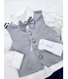 Completino da Battesimo e Cerimonia Neonato Bimbo, Grigio, Blu e Bianco, in Tecnoraso Semilucido, Nazareno Gabrielli