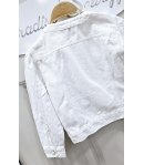 giubbino bimba in jeans, bianco con strass sulle tasche, marca lolly