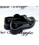 Mocassino Uomo in Ecopelle Vernice, Nero, marca Luchino