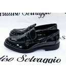 Mocassino Uomo in Ecopelle Vernice, Nero, marca Luchino