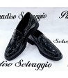 Mocassino Uomo in Ecopelle Vernice, Nero, marca Luchi
