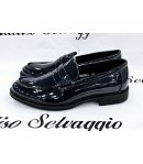 Mocassino Uomo in Ecopelle Vernice, Blu, Marca Luchi