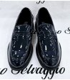 Mocassino Uomo in Ecopelle Vernice, Blu, Marca Luchi