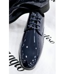 Scarpa Mocassino Uomo, Vernice Blu, Marca Luchi