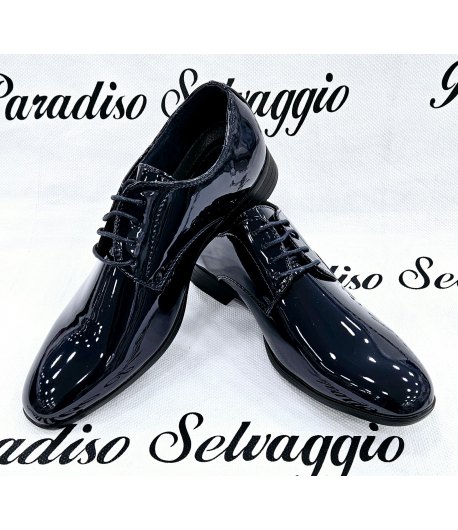 Scarpa Mocassino Uomo, Vernice Blu, Marca Luchi