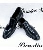 Mocassino Uomo Cerimonia, Blu Scuro, Pelle Di Vitello, Marca Manfredi