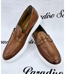 Mocassino Uomo, Pelle, Color Cuoio, Marca Manfredi
