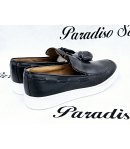 Scarpa Mocassino Uomo, In Pelle, Nera, Marca Manfredi