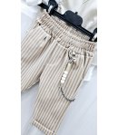 Completino Baby Cerimonia Casual, Cotone Elasticizzato, beige Bianco e NocciolaNazareno Gabrielli
