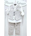 Completino Bimbo, Lino, Beige e Panna ,Nazareno Gabrielli