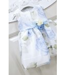 Abitino Baby Cerimonia e Casual, Colore Bianco Celeste e Verde, Marca Mini Kids