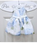 Abitino Baby Cerimonia e Casual, Colore Bianco Celeste e Verde, Marca Mini Kids