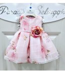 Abitino Baby Cerimonia e Casual, Colore Rosa, Qualità Organza, Marca Bimba