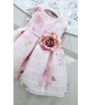 Abitino Baby Cerimonia e Casual, Colore Rosa, Qualità Organza, Marca Bimba