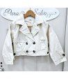 Giubbino Bimba, Beige Chiaro, Cotone Tecnico Elasticizzato, Marca Lolly