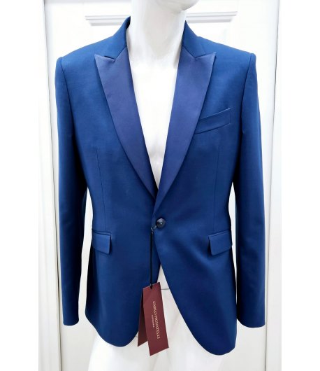 giacca Uomo, Bluette, Qualità Lana Wool e Viscosa, Marca Carlo Pignatelli