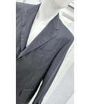 Giacca Uomo, Grigio Topolino Gessato, Qualità Pura Lana Merinos, Marca Basile