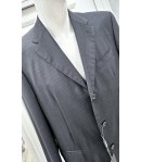Giacca Uomo, Grigio Topolino Gessato, Qualità Pura Lana Merinos, Marca Basile