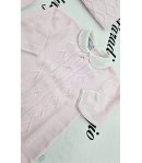 Coordinato Per Neonata Prima Uscita, Rosa, Qualità Filo E Cotone Estivo, Marca Nazareno Gabrielli