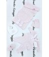 Coordinato Per Neonata, Colore Rosa, Qualità Filo Di Cotone Estivo, Marca Teneri E Belli