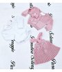 Coordinato Per Neonata, Colore Rosa e Bianco, Qualità Filo Di Cotone, Marca Prime Emozioni