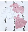 Coordinato Per Neonata, Colore Rosa e Bianco, Qualità Filo Di Cotone, Marca Prime Emozioni