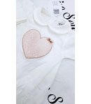 Coordinato Per Neonata, Colore Panna E Rosa, Qualità Cotone e Raso Estivo, Marca Hophopla