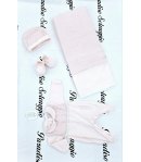 Coordinato Per Neonata Prima Uscita, Rosa, Qualità Cotone e Macrame, Marca Hophopla