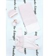 Coordinato Per Neonata Prima Uscita, Rosa, Qualità Cotone e Macrame, Marca Hophopla