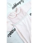 Coordinato Per Neonata Prima Uscita, Rosa, Qualità Cotone e Macrame, Marca Hophopla