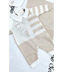 Coordinato Per Neonato, Bianco E Panna, Qualità Filo Di Cotone, Marca Teneri E Belli
