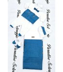 Coordinato Per Neonato, Color Ottanio E bianco, Qualità Cotone, Marca Hophopla