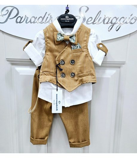 Completino Baby, Colore Kaki, Qualità Cotone Elasticizzato, Marca Nazareno Gabrielli