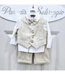 Completino Baby, Panna, Qualità Cotone Elasticizzato, Marca Mariolina