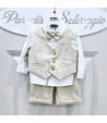 Completino Baby, Panna, Qualità Cotone Elasticizzato, Marca Mariolina