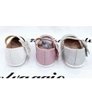 Scarpa Bambolina, Colore Rosa Grigia e Bianca Qualità Ecopelle, Marca Giardino d'oro