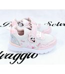 Sneekers Baby, Colore Rosa e Bianca, Qualità Tessuto E Ecopelle, Marca Bacio E Bacio