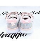 Sneekers Baby, Colore Rosa e Bianca, Qualità Tessuto E Ecopelle, Marca Bacio E Bacio