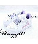 Scarpa Sneakers Bimba, Colore Bianca Rosa E Lilla, Qualità Ecopelle, Marca Giardino D'Oro