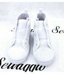 Scarpa Sneakers Bimba, Colore Bianca, Qualità Ecopelle e Tessuto E Pizzo Semi Lucido, Marca Giardino D'Oro