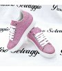 Scarpa Sneakers Bimba, Colore Rosa Confetto, Qualità Pelle Brillantinata, Marca Seventeen