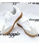 Sneakers Bimbo, Colore Bianco E Beige, Qualità Ecopelle, Marca Bacio Bacio