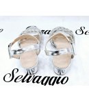 Sandalo Gioiello Bimba E Teenagers, Colore Argento, Qualità Ecopelle E Strass, Marca Bacio Bacio