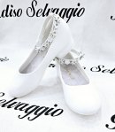 Ballerina Cerimonia Bimba E Teenagers, Colore Bianco, Qualità Ecopelle E Strass, Marca Giardino D'Oro