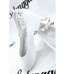Ballerina Cerimonia Bimba E Teenagers, Colore Bianco, Qualità Ecopelle E Strass, Marca Giardino D'Oro