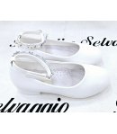 Ballerina Cerimonia Bimba E Teenagers, Colore Bianco, Qualità Ecopelle E Strass, Marca Giardino D'Oro